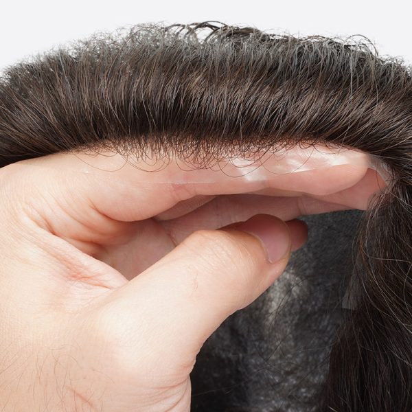 7BH3+ 0.03mm Ultra-Thin Skin Toupee Is Single Split Knots Hair Pieces From Bono Hair
