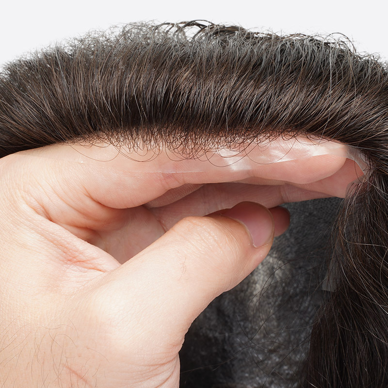 7BH3+ 0.03mm Ultra-Thin Skin Toupee Is Single Split Knots Hair Pieces From Bono Hair